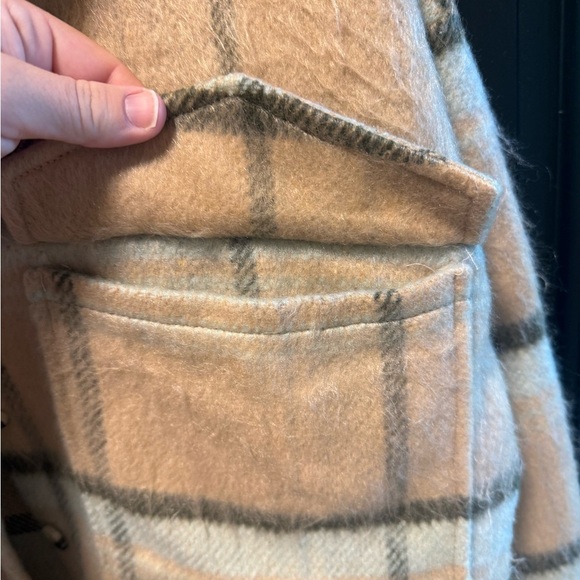 Plaid Tan and Gray Women's Jacket - Picture 6 of 7